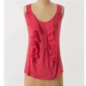 Anthropologie TINY red ruffle sleeveless top